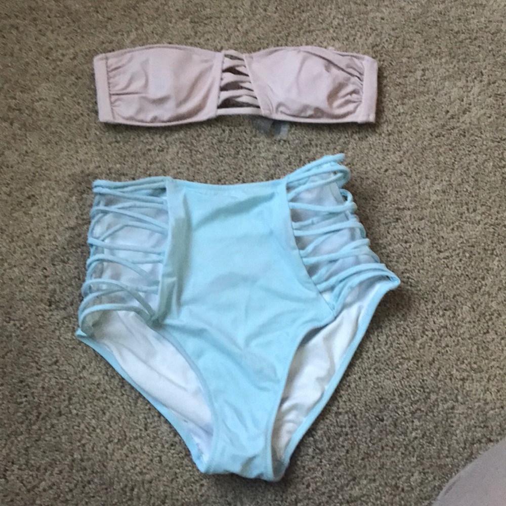 PINK swimsuit top and PINK bottoms